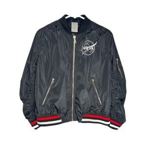 NASA Logo Black Blue Red Bomber Jacket Women’s Size Medium